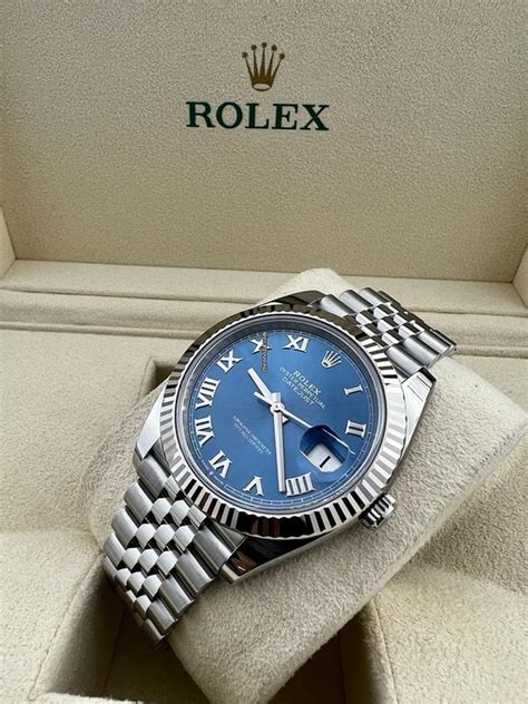 rolex datejust azzurro blue